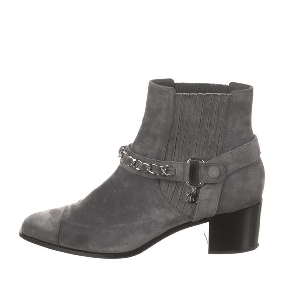 CHANEL 2018 Interlocking CC Logo Moto Boots Size: 10.5 | IT 40.5 - Picture 1 of 6